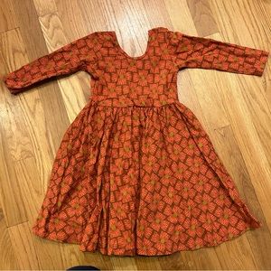 Alice and Ames 5 Orange & Brown Flower Dress